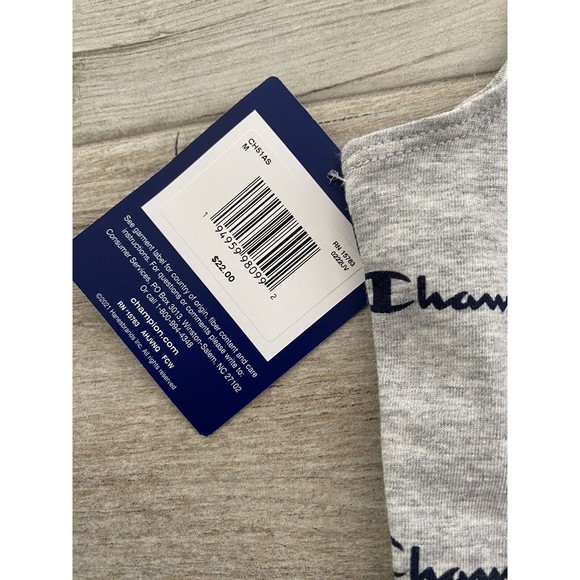 CHAMPION Grey Crop Top Sporty Logo Sz M Med New - Picture 4 of 5